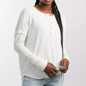 Billabong New Anyday Henley white long sleeve size small